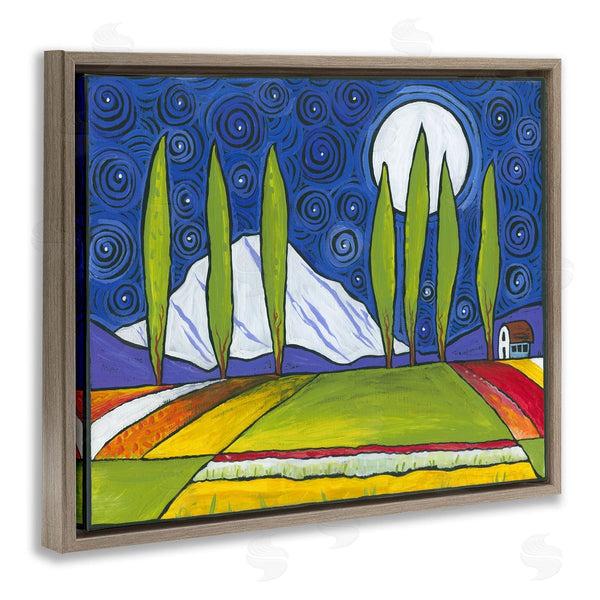 Stupell Industries Ben Mann | Modern Farmland Crops Abstract Sky Swirls Pattern Wall Art