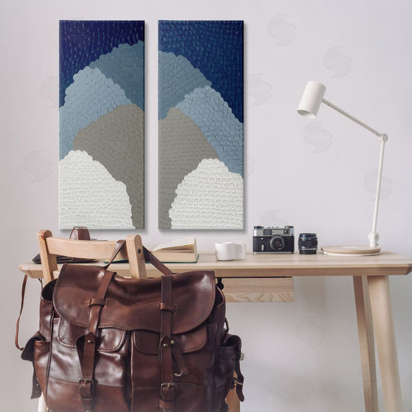 Stupell Industries Ben Schneider | Textured Blue Abstract Mountains Wall Art