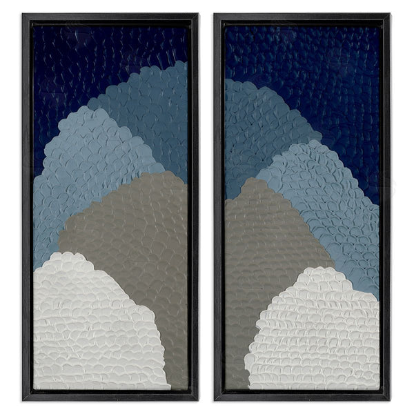 Stupell Industries Ben Schneider | Textured Blue Abstract Mountains Wall Art