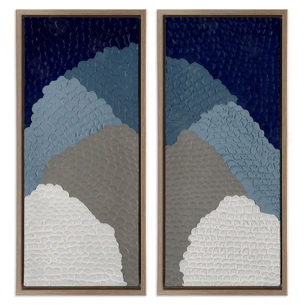 Stupell Industries Ben Schneider | Textured Blue Abstract Mountains Wall Art
