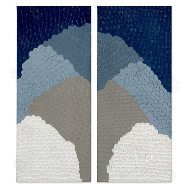 stupell industries Ben Schneider | Textured Blue Abstract Mountains Wall Art