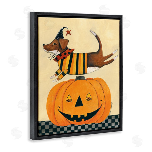 Stupell Industries Bernadette Deming | Vintage Carved Pumpkin Dog Illustration