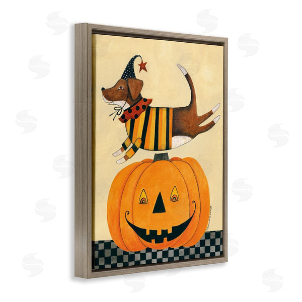 Stupell Industries Bernadette Deming | Vintage Carved Pumpkin Dog Illustration