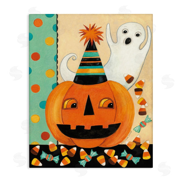 stupell industries Bernadette Deming | Vintage Halloween Candy Pattern Wall Art