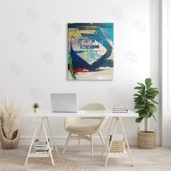 Stupell Industries Beth A. Forst | Abstract Row Boat On Beach Coast Expressive Paint Wall Art