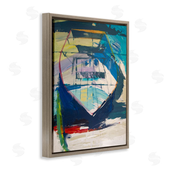 Stupell Industries Beth A. Forst | Abstract Row Boat On Beach Coast Expressive Paint Wall Art