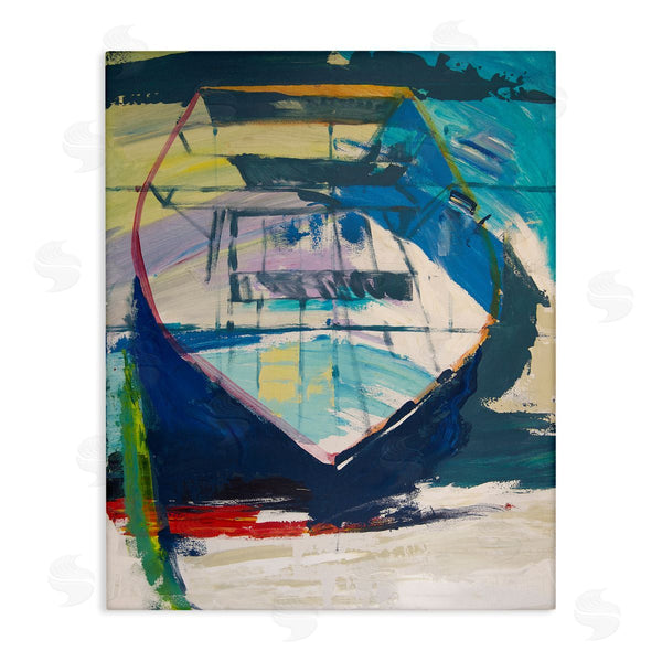 stupell industries Beth A. Forst | Abstract Row Boat on Beach Coast Expressive Paint Wall Art