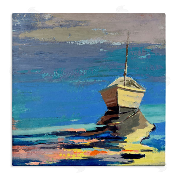 stupell industries Beth A. Forst | Cozy Fishing Boat Impressionist Sunset Painting Wall Art