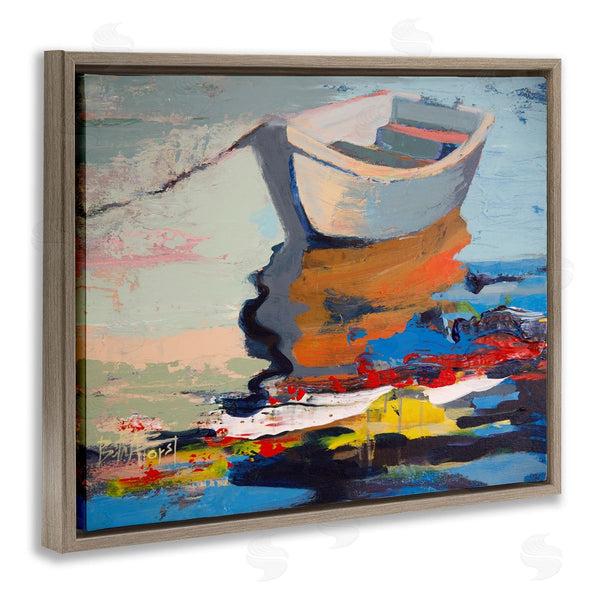 Stupell Industries Beth A. Forst | Simple Rowboat Reflection In Abstract Lake Water Wall Art