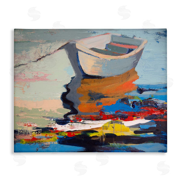 stupell industries Beth A. Forst | Simple Rowboat Reflection in Abstract Lake Water Wall Art