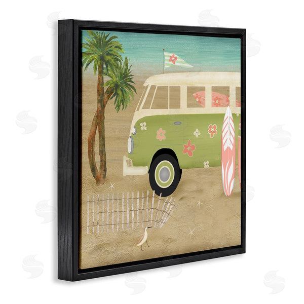 Stupell Industries Beth Albert | Hippy Travel Van Beach Chair Picnic Ocean Scenery Wall Art