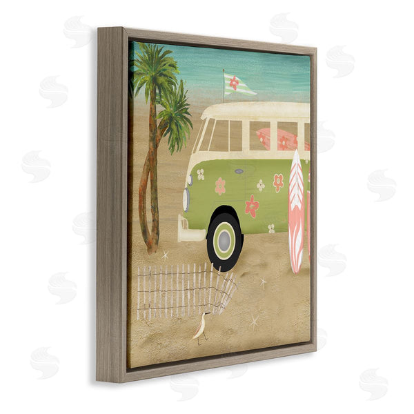 Stupell Industries Beth Albert | Hippy Travel Van Beach Chair Picnic Ocean Scenery Wall Art