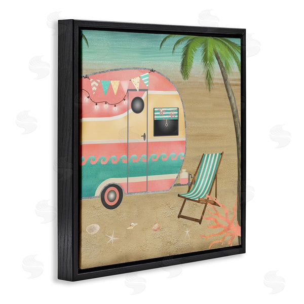 Stupell Industries Beth Albert | Summer Camping Caravan Starfish Sand Picnic Tropical Landscape Wall Art