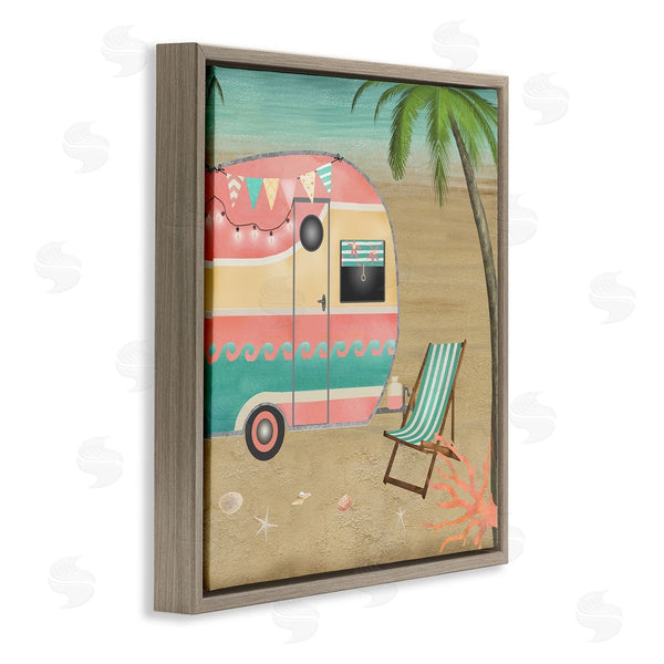 Stupell Industries Beth Albert | Summer Camping Caravan Starfish Sand Picnic Tropical Landscape Wall Art