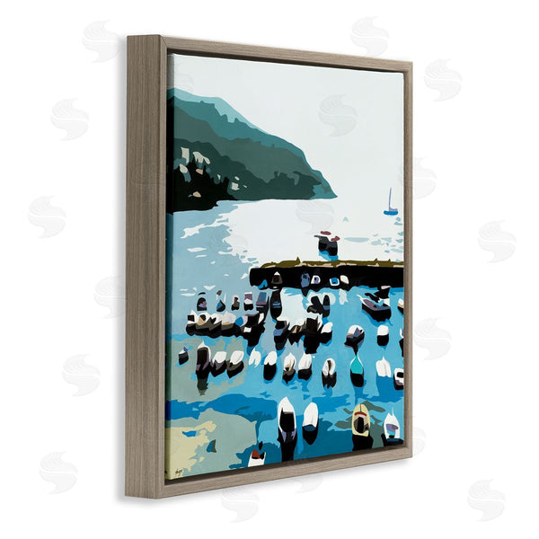 Stupell Industries Beth Ann Lawson | Boating Docks At Lake Soft Edge Nautical Landscape