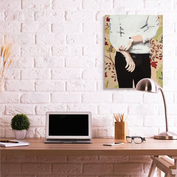 Stupell Industries Beth Ann Lawson | Glam Man Rolling Up Sleeve Over Floral Pattern Wall Art