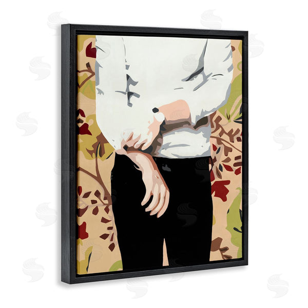 Stupell Industries Beth Ann Lawson | Glam Man Rolling Up Sleeve Over Floral Pattern Wall Art