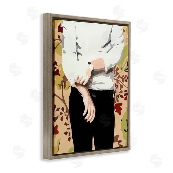 Stupell Industries Beth Ann Lawson | Glam Man Rolling Up Sleeve Over Floral Pattern Wall Art
