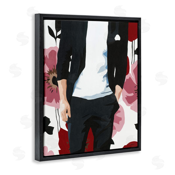 Stupell Industries Beth Ann Lawson | Men's Casual Fashion Suit Pink Floral Pattern Wall Art
