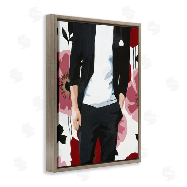 Stupell Industries Beth Ann Lawson | Men's Casual Fashion Suit Pink Floral Pattern Wall Art