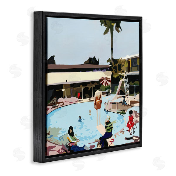 Stupell Industries Beth Ann Lawson | People Lounging At Pool Party Tropical Scenery