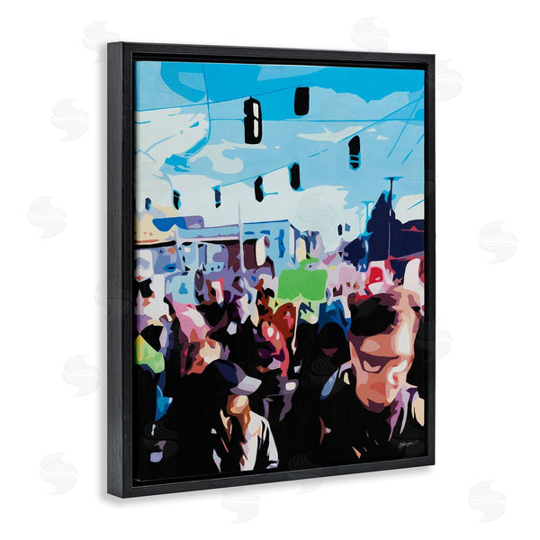 Stupell Industries Beth Ann Lawson | People Parading In Street Soft Edge Abstraction
