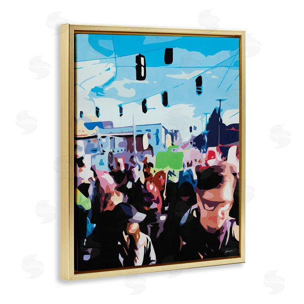 Stupell Industries Beth Ann Lawson | People Parading In Street Soft Edge Abstraction