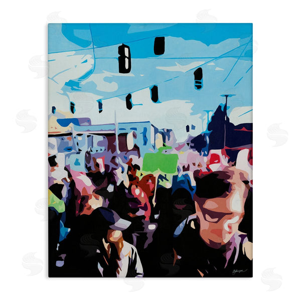 stupell industries Beth Ann Lawson | People Parading in Street Soft Edge Abstraction