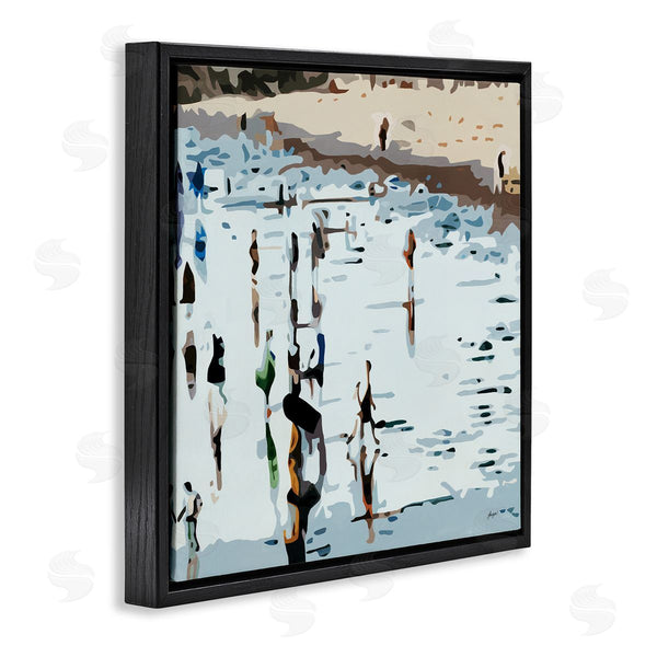 Stupell Industries Beth Ann Lawson | People Standing On Coastline Nautical Beach Landscape
