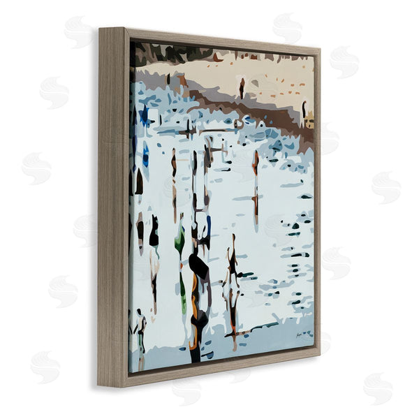 Stupell Industries Beth Ann Lawson | People Standing On Coastline Nautical Beach Landscape