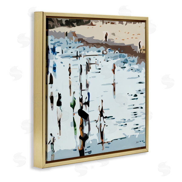 Stupell Industries Beth Ann Lawson | People Standing On Coastline Nautical Beach Landscape