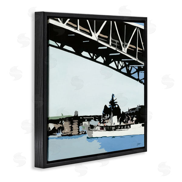 Stupell Industries Beth Ann Lawson | Ship Passing Under Bridge Soft Edge Abstraction Wall Art