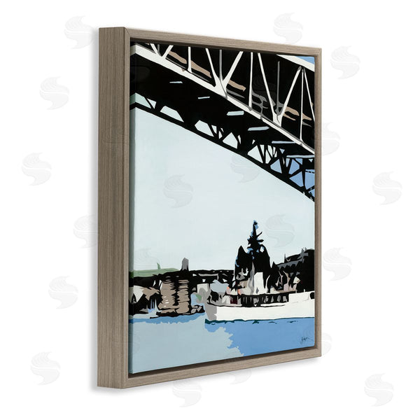 Stupell Industries Beth Ann Lawson | Ship Passing Under Bridge Soft Edge Abstraction Wall Art