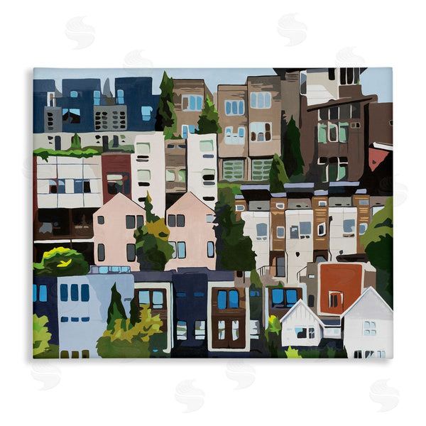 stupell industries Beth Ann Lawson | Urban Apartments Cityscape Colorful Abstract Trees Wall Art