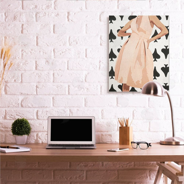 Stupell Industries Beth Ann Lawson | Women's Fashion Dress Over Spade Symbol Pattern Wall Art