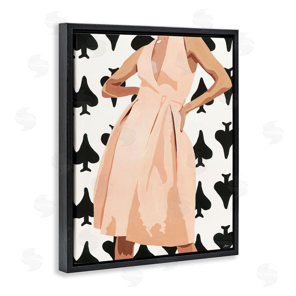 Stupell Industries Beth Ann Lawson | Women's Fashion Dress Over Spade Symbol Pattern Wall Art
