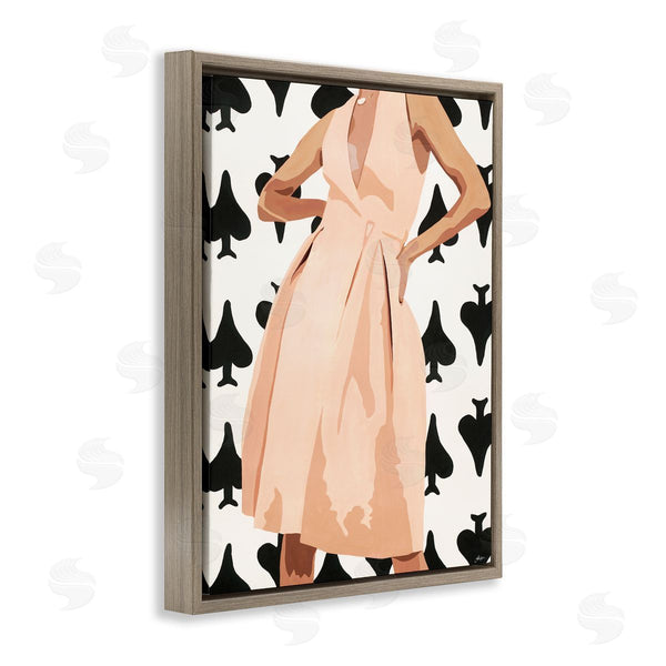 Stupell Industries Beth Ann Lawson | Women's Fashion Dress Over Spade Symbol Pattern Wall Art