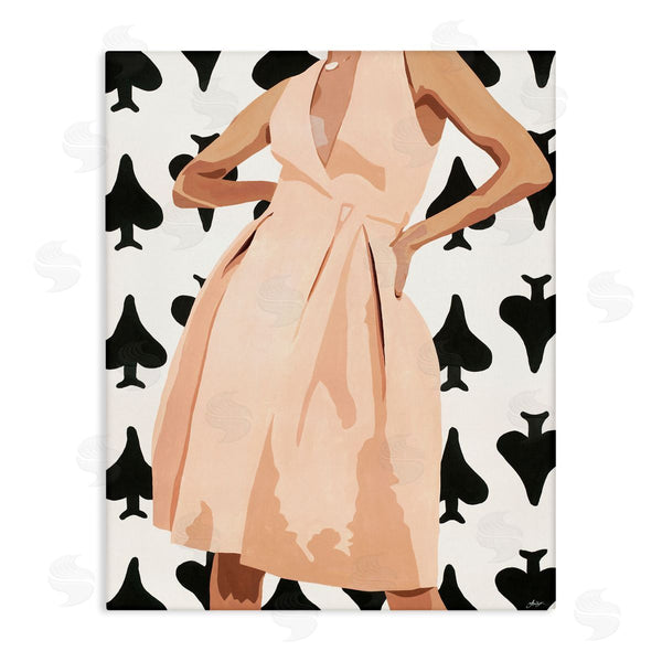 stupell industries Beth Ann Lawson | Women's Fashion Dress over Spade Symbol Pattern Wall Art