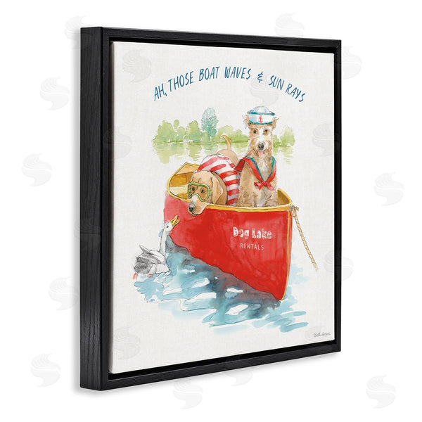 Stupell Industries Beth Grove | Boat Waves Sun Rays Lake Phrase Sailor Dogs Wall Art