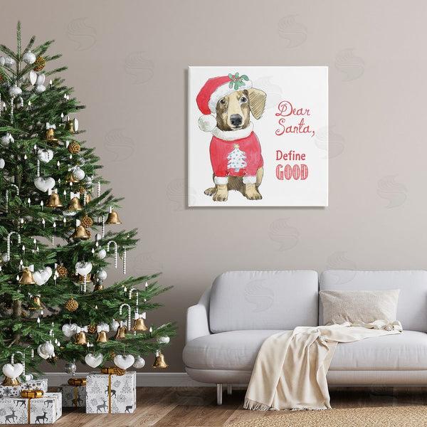 Stupell Industries Beth Grove | Dear Santa Define Good Humorous Dog Christmas Outfit Wall Art