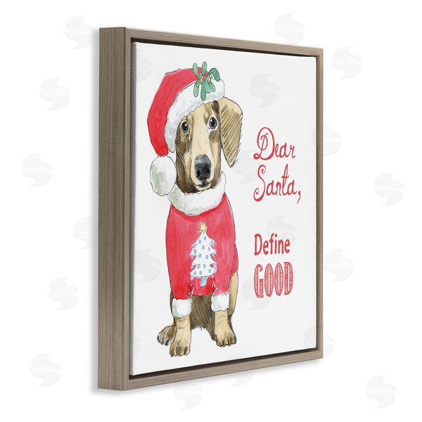 Stupell Industries Beth Grove | Dear Santa Define Good Humorous Dog Christmas Outfit Wall Art