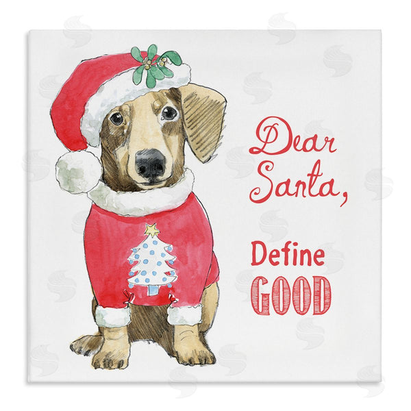 stupell industries Beth Grove | Dear Santa Define Good Humorous Dog Christmas Outfit Wall Art
