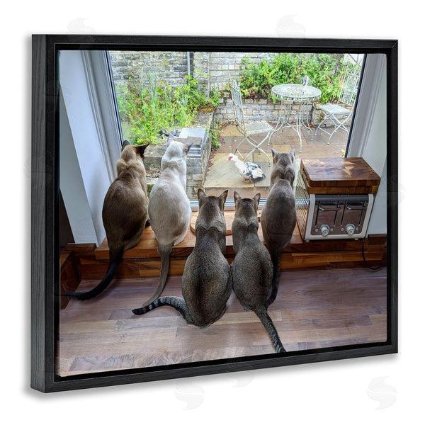 Stupell Industries Beth Noble | Cats Watching Bird At Window Wall Art
