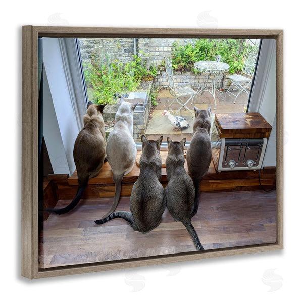 Stupell Industries Beth Noble | Cats Watching Bird At Window Wall Art