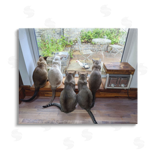stupell industries Beth Noble | Cats Watching Bird at Window Wall Art