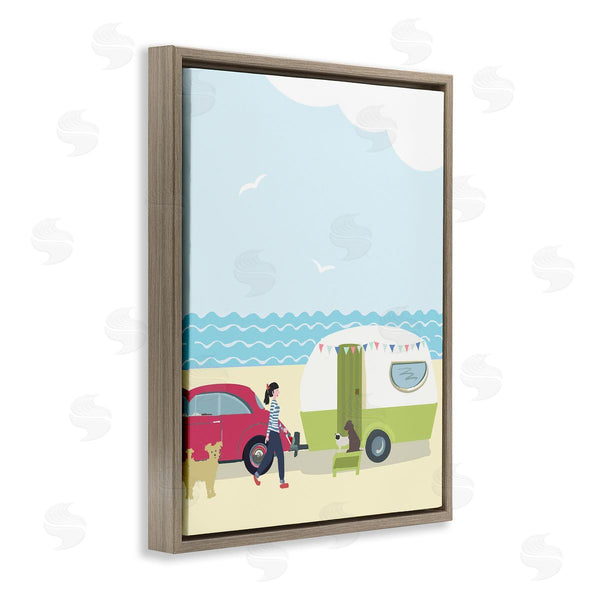 Stupell Industries Betty Boynes | Beach Day With Dogs Wall Art