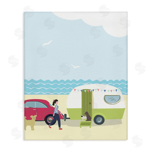 stupell industries Betty Boynes | Beach Day with Dogs Wall Art