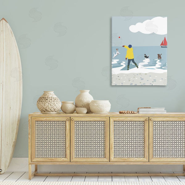 Stupell Industries Betty Boynes | Catching Ball On Beach Wall Art