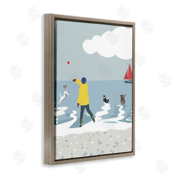 Stupell Industries Betty Boynes | Catching Ball On Beach Wall Art