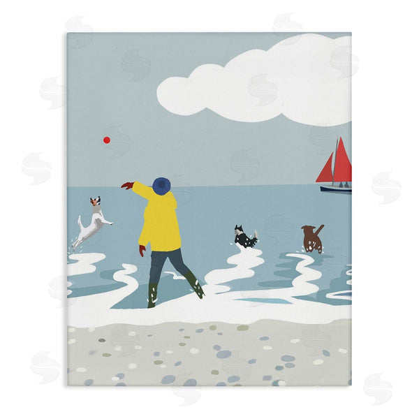stupell industries Betty Boynes | Catching Ball on Beach Wall Art